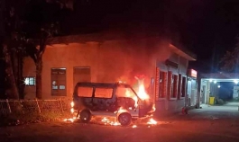 সিলেটে অ্যাম্বুলেন্স ও বাসে আগুন দিলো দুর্বৃত্তরা